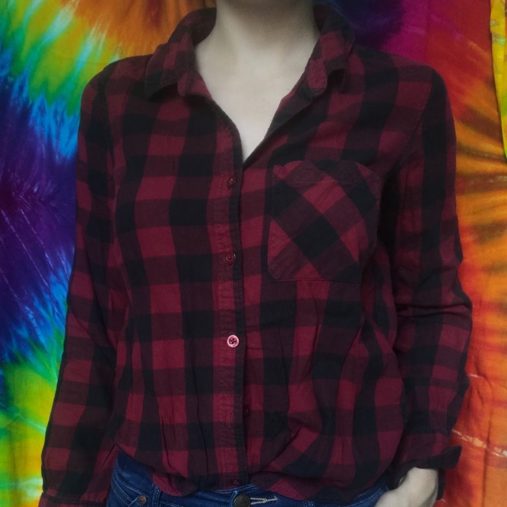Red Mudd Button Down Flannel